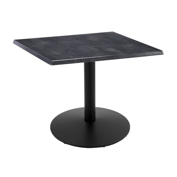 30" Tall In/Outdoor All-Season Table, 30" x 30" Square Black Steel Top